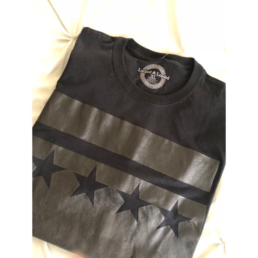 Men’s black locked and loaded T shirt